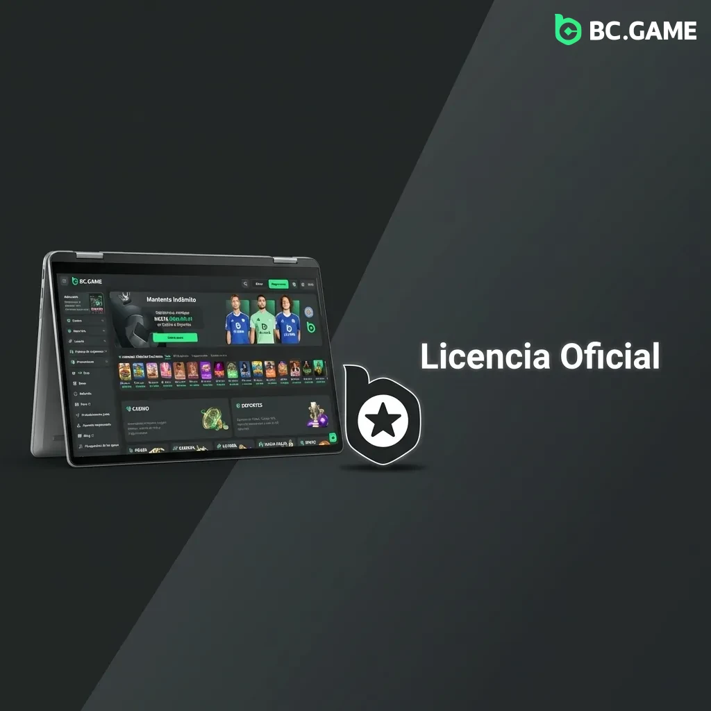 BC Game logo con licencia Curaçao eGaming N° 365/JAZ, garantizando operaciones reguladas y seguridad en apuestas online