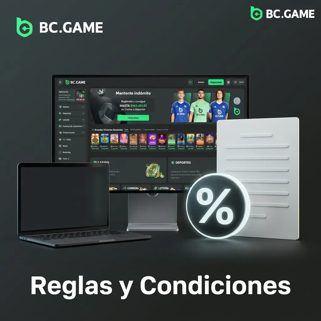 BC Game rules and conditions page displaying terms for Mexican users including age, account, and bonus requirements