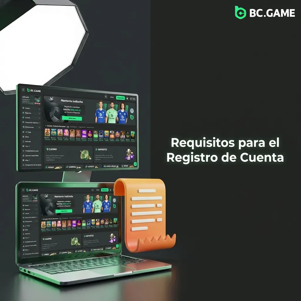 Account registration requirements form showing age verification and personal information fields for platform signup