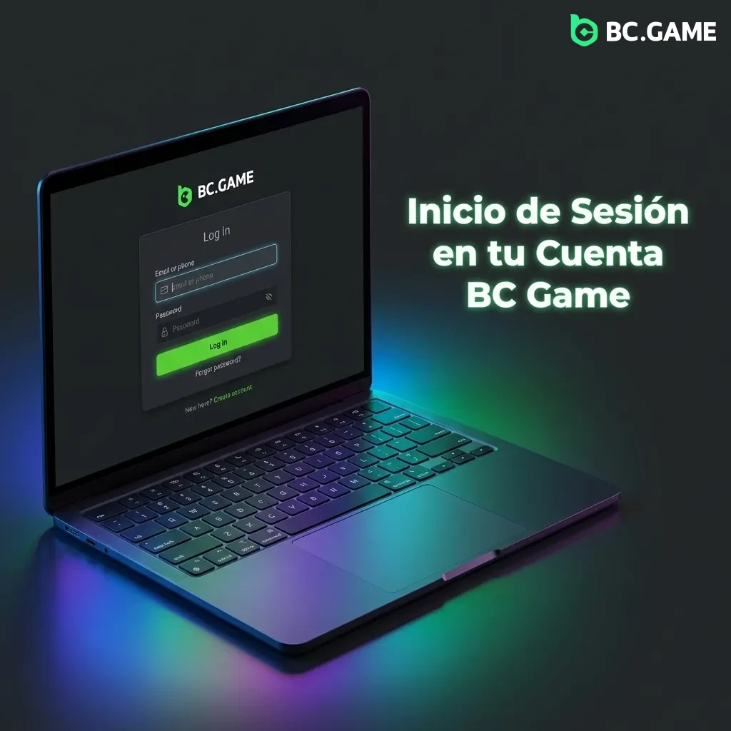 Pantalla de inicio de sesión de BC Game mostrando campos de correo, contraseña y autenticación de dos factores