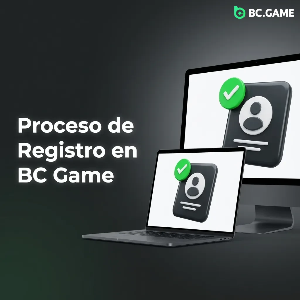 Paso a paso del registro en BC Game: formulario con campos de usuario, contraseña y selección de moneda