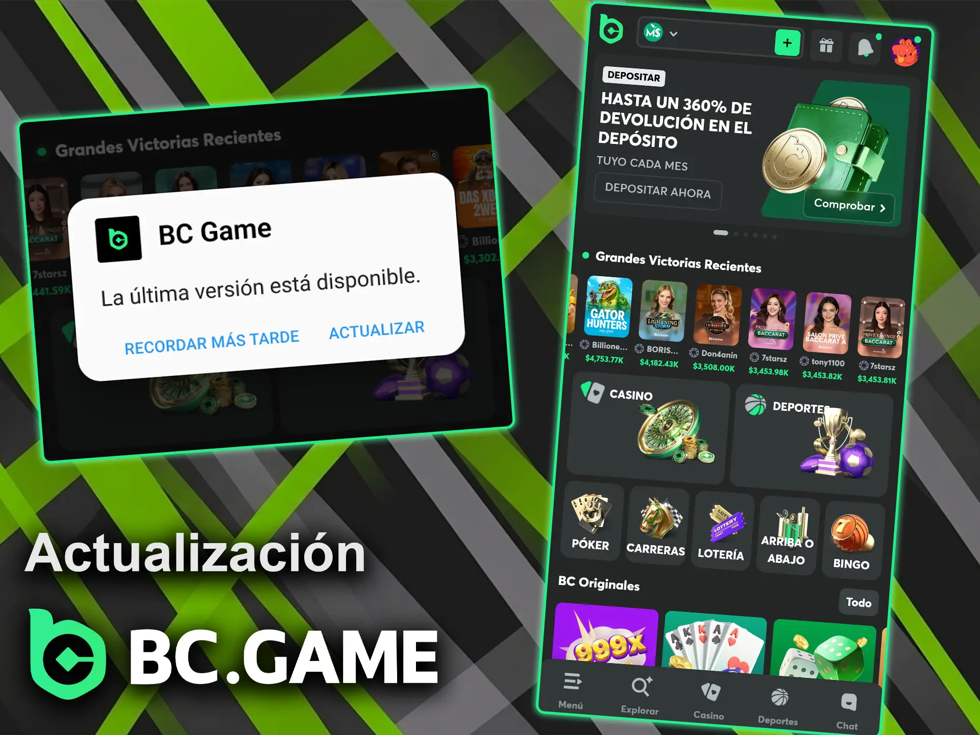 Descubre cómo actualizar la aplicación BC Game a la última versión disponible.