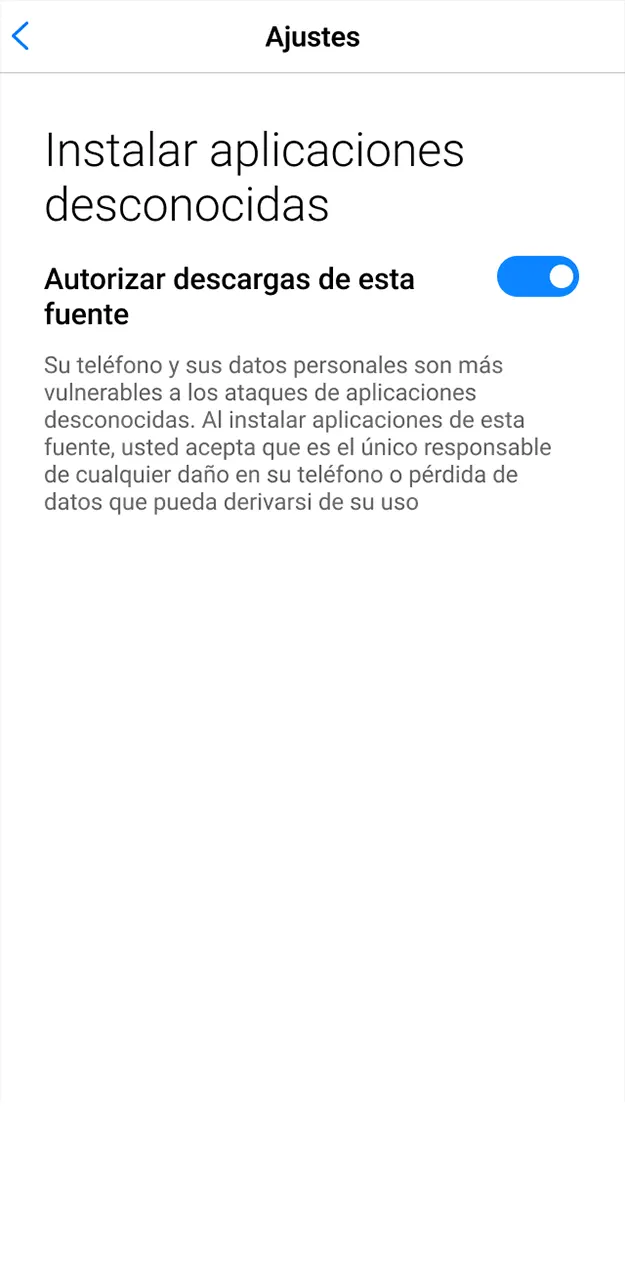 Permita la instalación de la aplicación BC Game en Android.