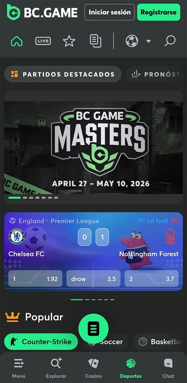En la aplicación BC Game encontrarás las mejores cuotas para las apuestas deportivas.