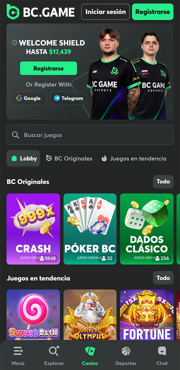 Descarga la aplicación BC Game para jugar y apostar cómodamente.
