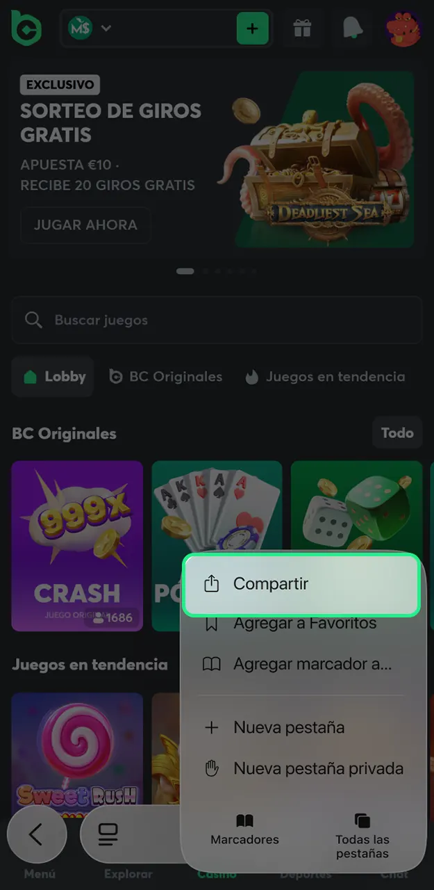 Descubre cómo descargar la aplicación BC Game en iOS.