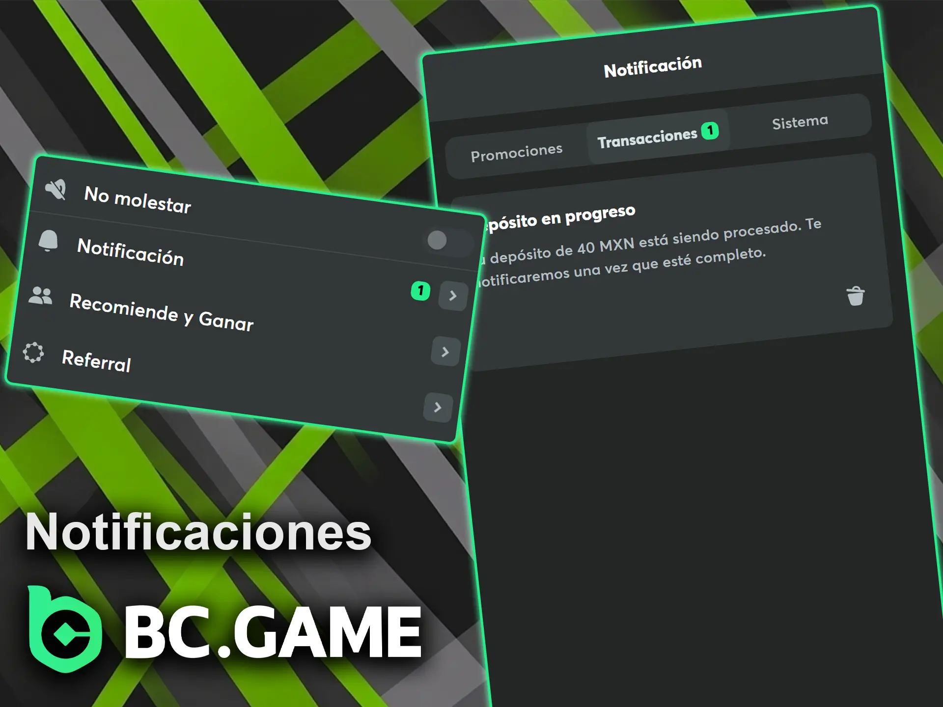 Configura las notificaciones en la aplicación BC Game para estar al tanto de las nuevas promociones.