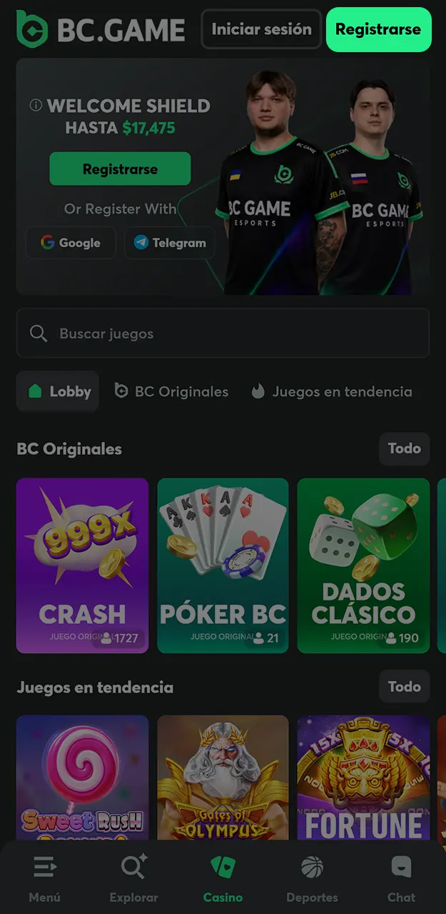 Regístrate en BC Game y consigue bonificaciones.