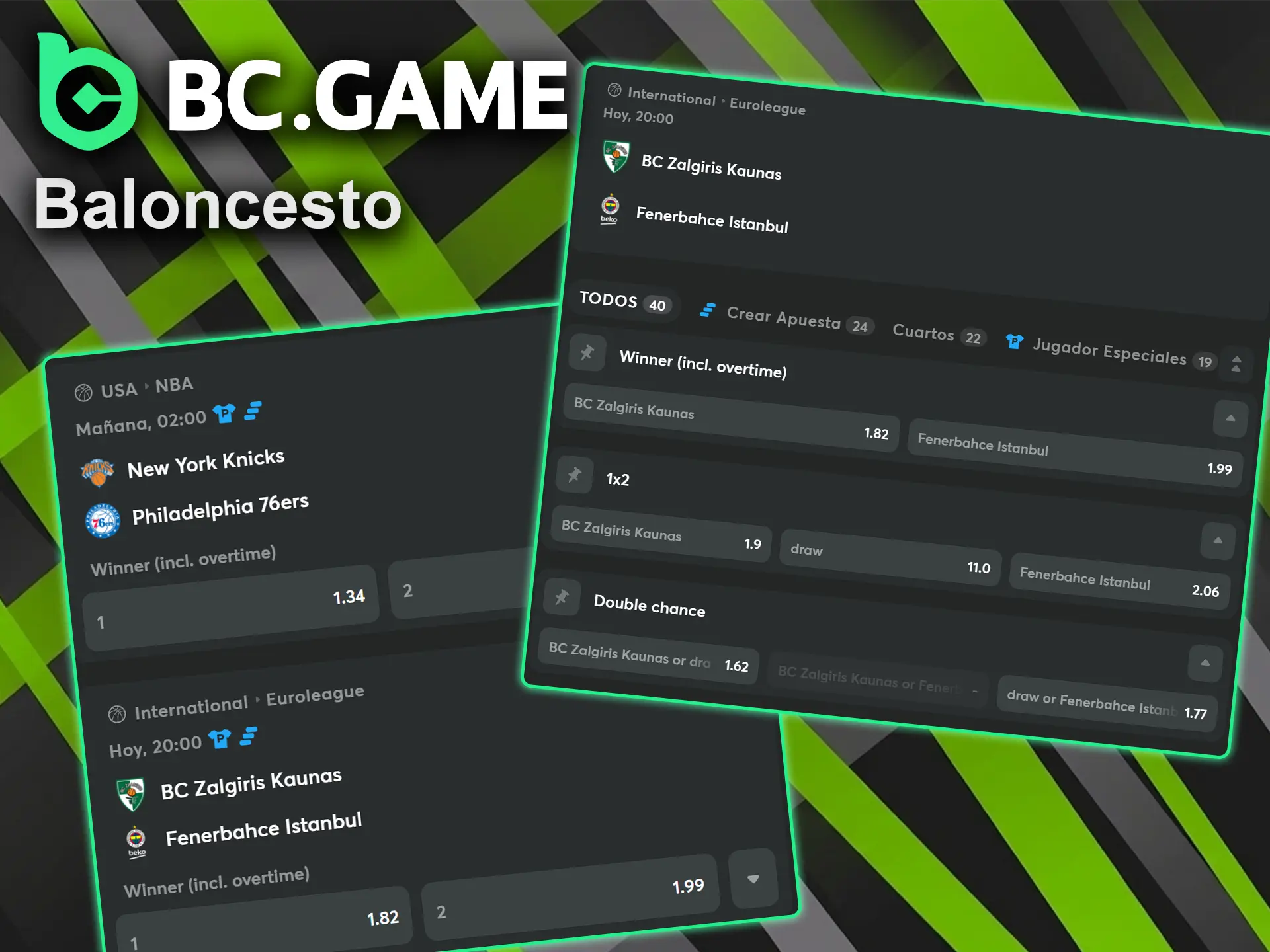 Sigue las mejores ligas de baloncesto en la plataforma BC Game.