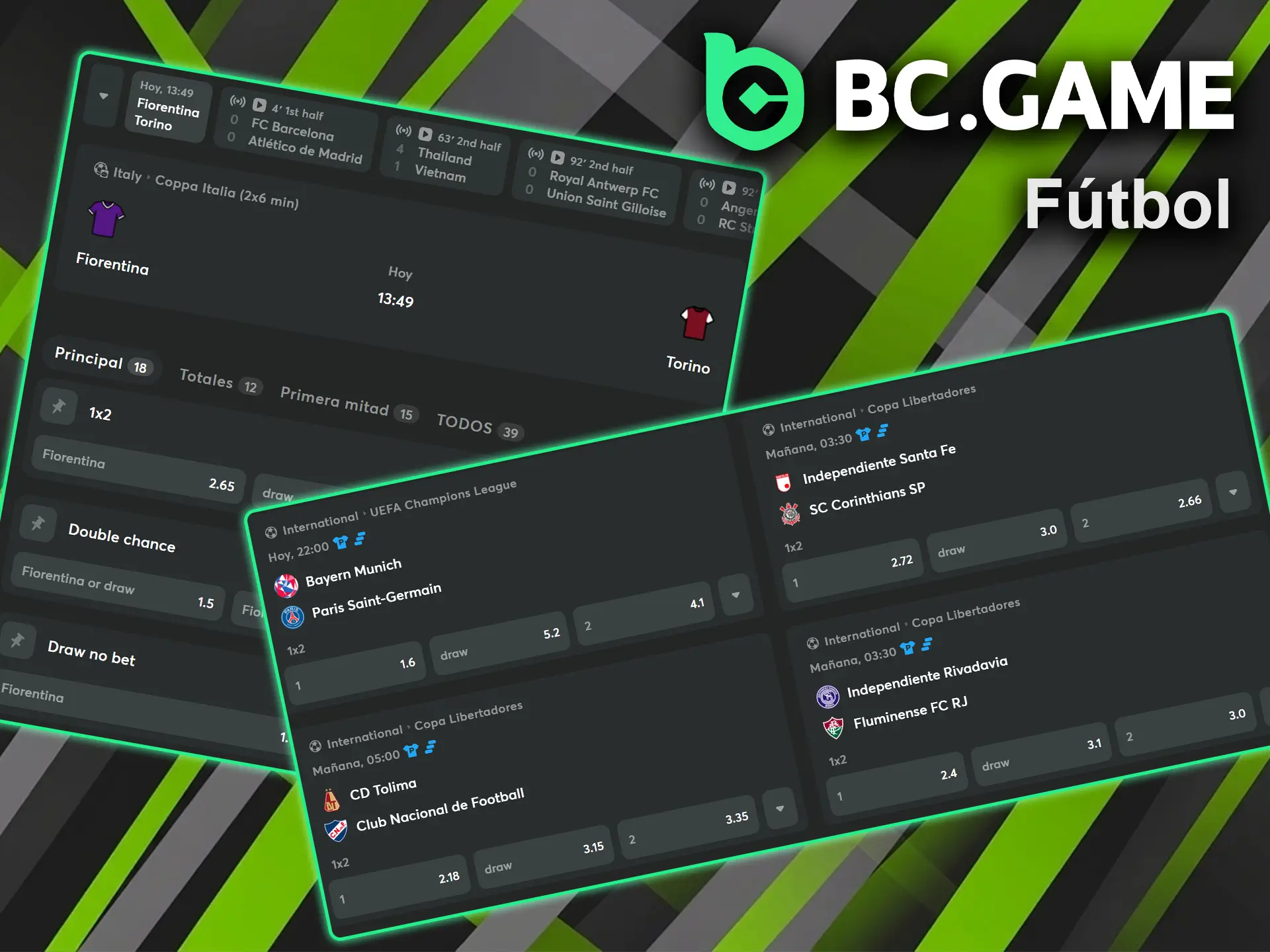 Apueste en los mejores torneos internacionales y locales de fútbol disponibles en BC Game.