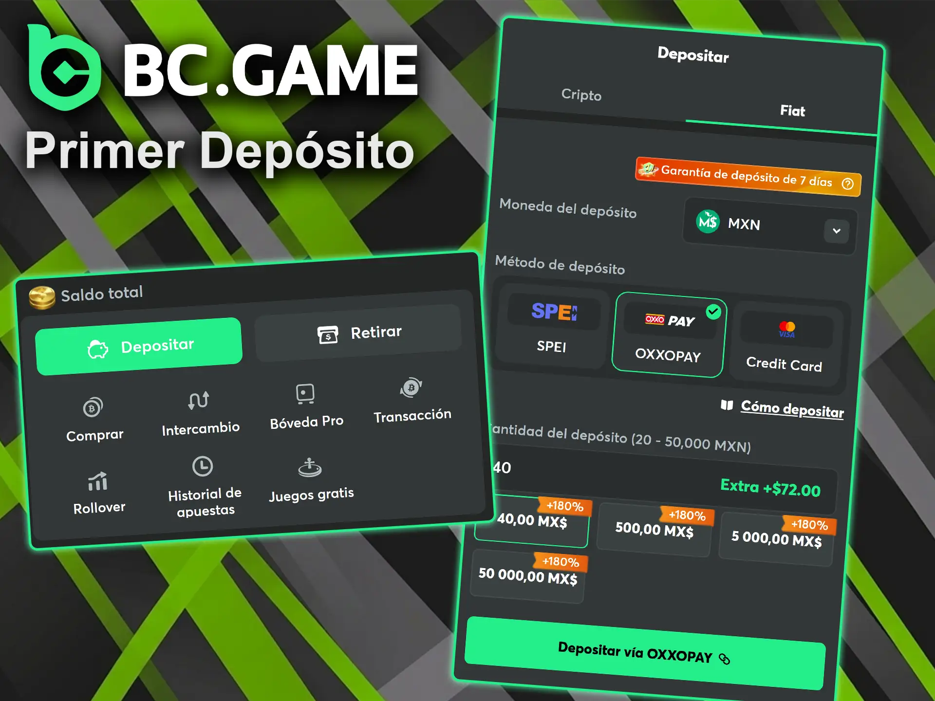Realice su primera recarga y active el bono de bienvenida para nuevos jugadores en BC Game.