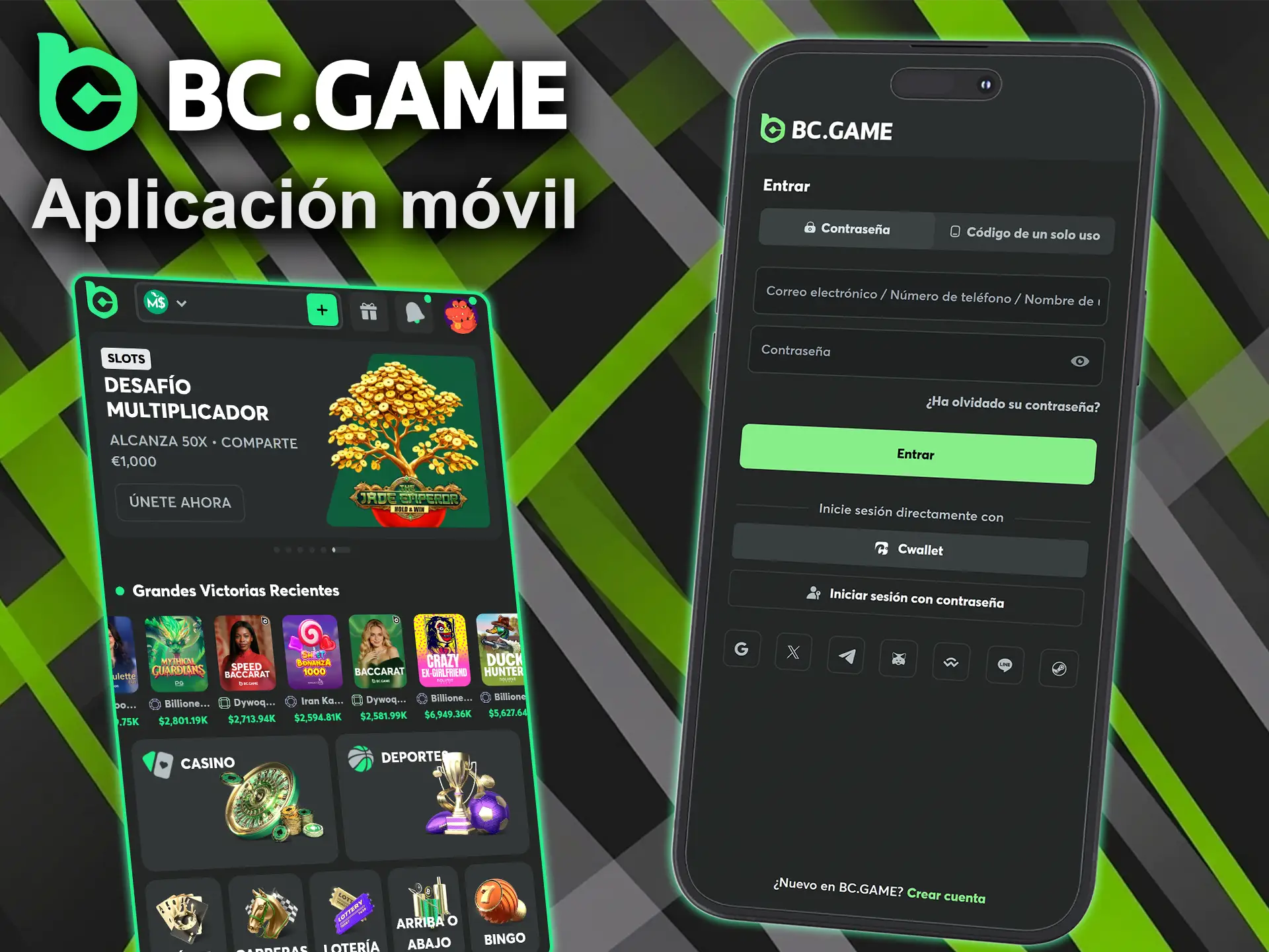 Descarga la aplicación y regístrate en BC Game.