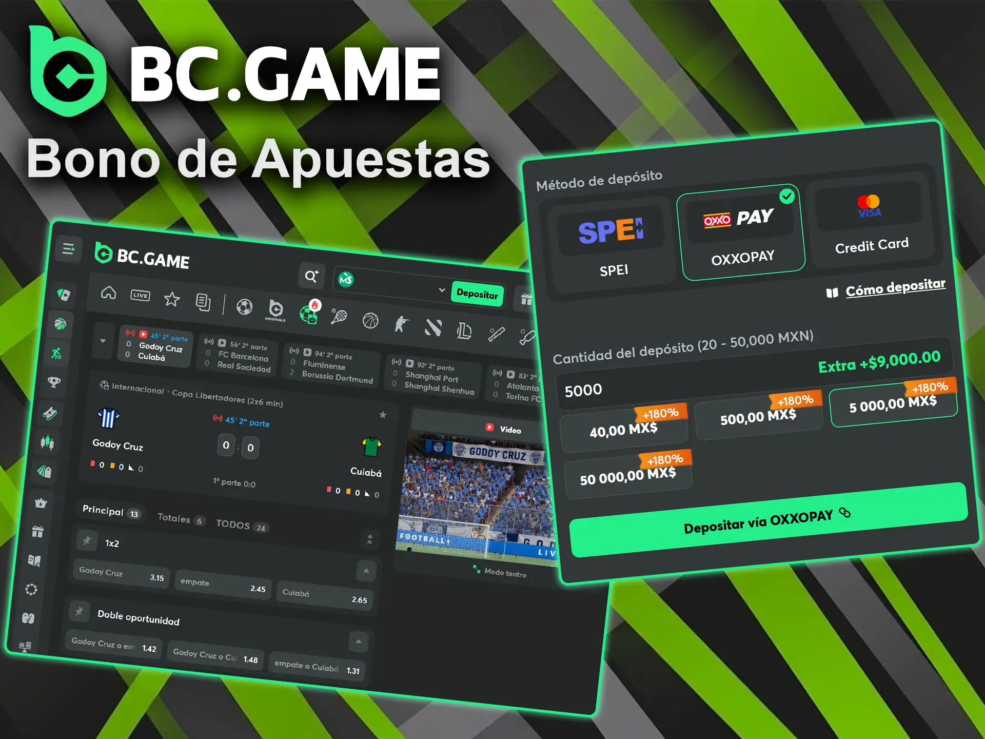 Consigue un bono para apuestas deportivas en BC Game tras recargar tu cuenta.