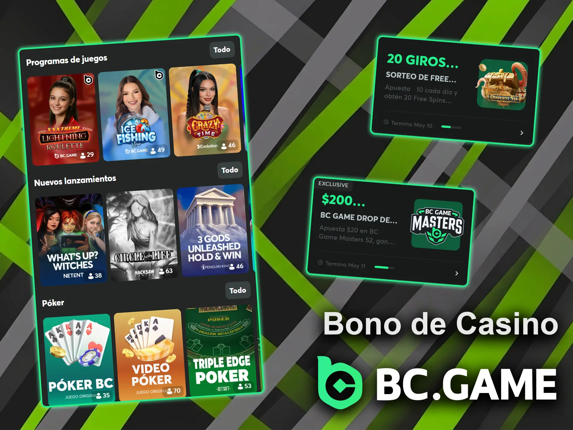 Regístrate y activa el bono del casino en BC Game.
