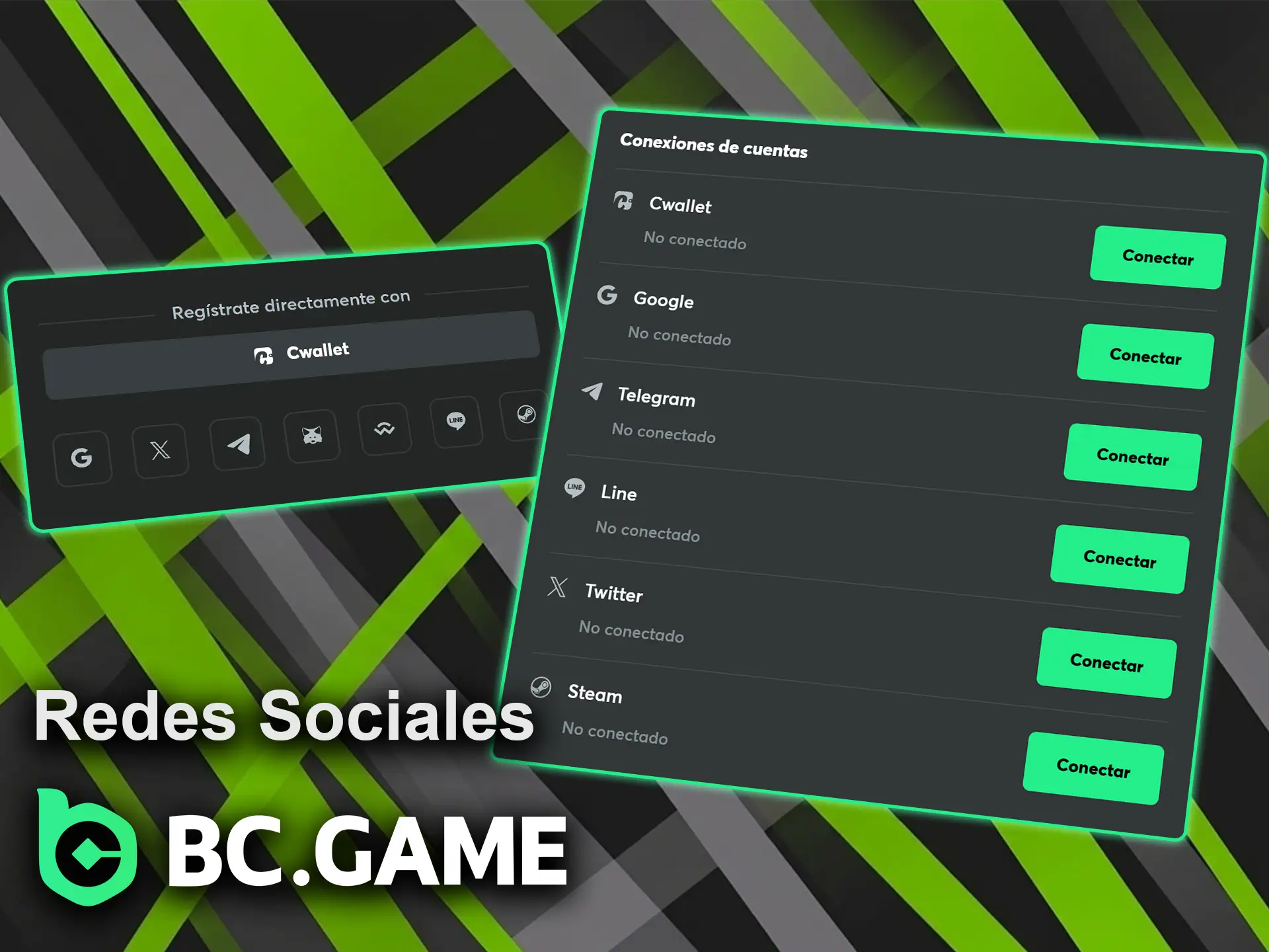 Vincule su cuenta externa para registrarse a través de redes sociales en BC Game.