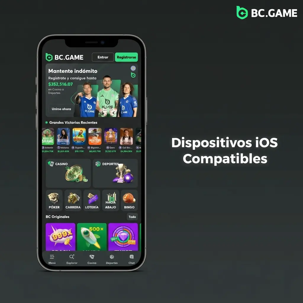 Lista de dispositivos iOS compatibles incluyendo iPhone 16, 15, 14, 13 y modelos de iPad Pro, Air y mini