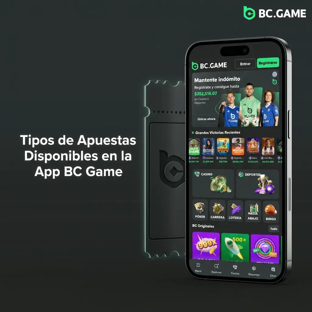 Tipos de apuestas en BC Game app: simple, parlay, en vivo, sistema y handicap asiático explicados